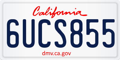 CA license plate 6UCS855