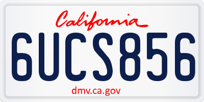 CA license plate 6UCS856