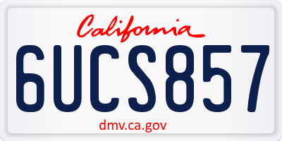 CA license plate 6UCS857