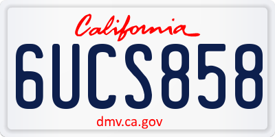 CA license plate 6UCS858