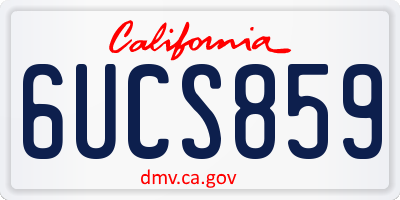 CA license plate 6UCS859