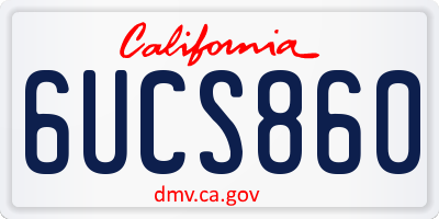CA license plate 6UCS860