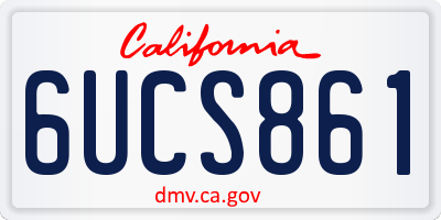 CA license plate 6UCS861