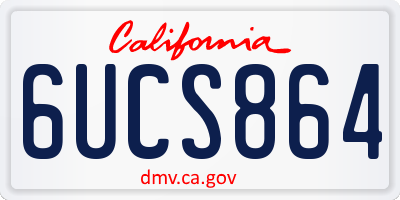 CA license plate 6UCS864