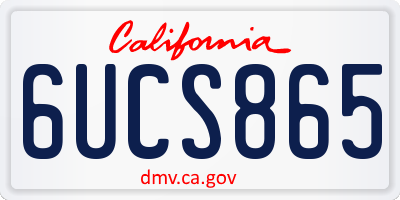 CA license plate 6UCS865