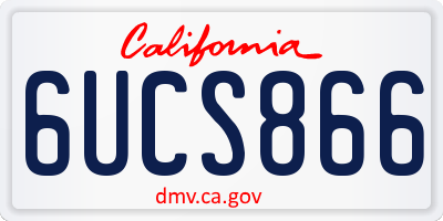 CA license plate 6UCS866