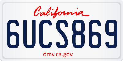 CA license plate 6UCS869