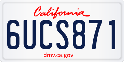 CA license plate 6UCS871