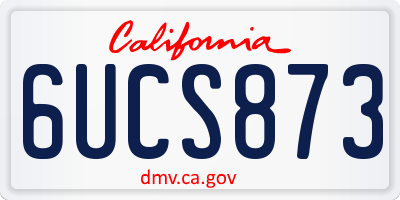 CA license plate 6UCS873