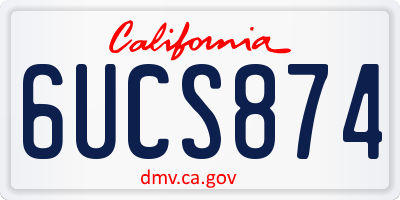 CA license plate 6UCS874