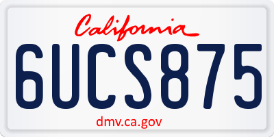 CA license plate 6UCS875