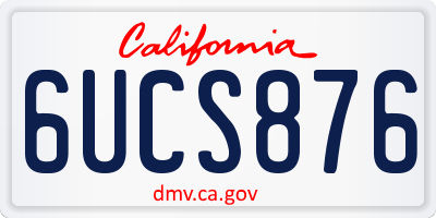 CA license plate 6UCS876