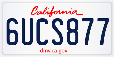 CA license plate 6UCS877