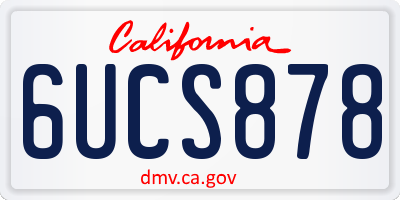CA license plate 6UCS878
