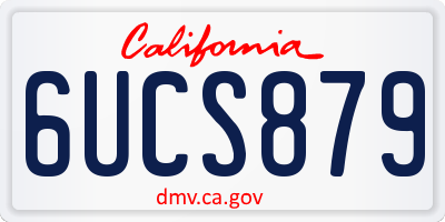 CA license plate 6UCS879