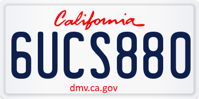 CA license plate 6UCS880