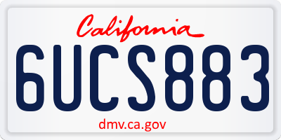 CA license plate 6UCS883