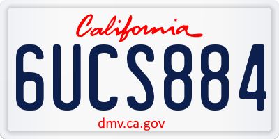 CA license plate 6UCS884