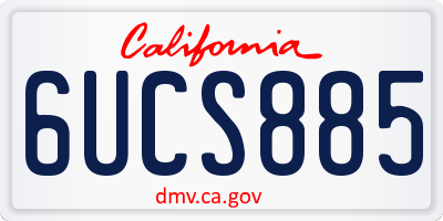 CA license plate 6UCS885