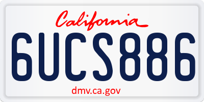 CA license plate 6UCS886