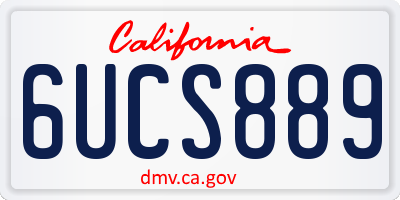 CA license plate 6UCS889
