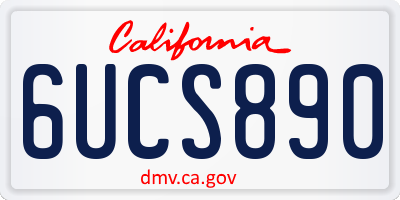 CA license plate 6UCS890