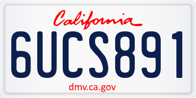 CA license plate 6UCS891