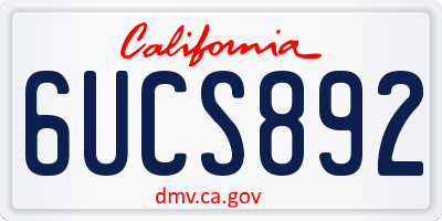 CA license plate 6UCS892