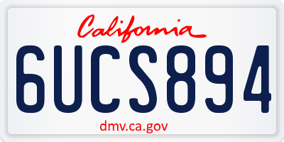 CA license plate 6UCS894