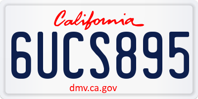 CA license plate 6UCS895
