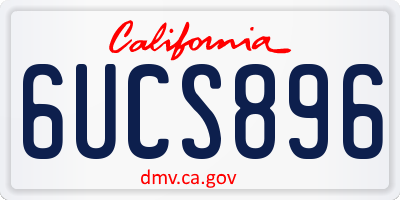 CA license plate 6UCS896