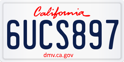 CA license plate 6UCS897