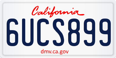 CA license plate 6UCS899