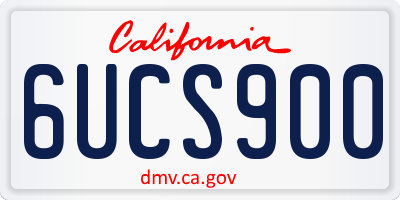 CA license plate 6UCS900