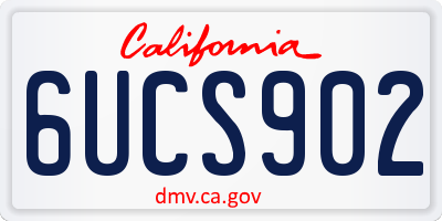CA license plate 6UCS902
