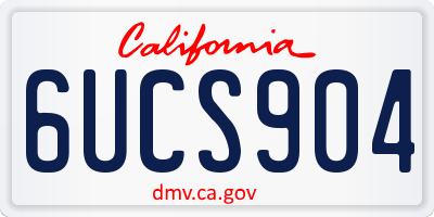 CA license plate 6UCS904