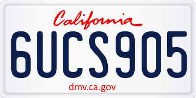 CA license plate 6UCS905