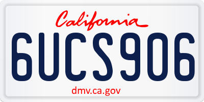CA license plate 6UCS906