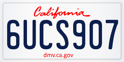 CA license plate 6UCS907