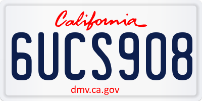 CA license plate 6UCS908