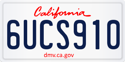 CA license plate 6UCS910