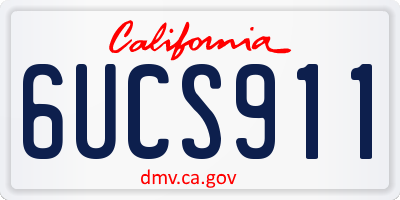 CA license plate 6UCS911