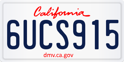 CA license plate 6UCS915