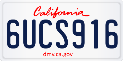 CA license plate 6UCS916