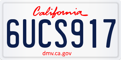 CA license plate 6UCS917