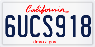 CA license plate 6UCS918