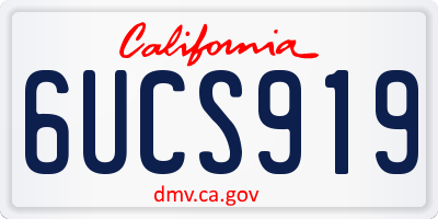 CA license plate 6UCS919
