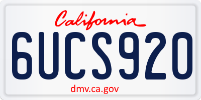 CA license plate 6UCS920