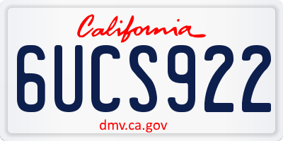 CA license plate 6UCS922