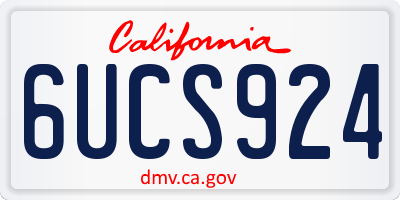 CA license plate 6UCS924